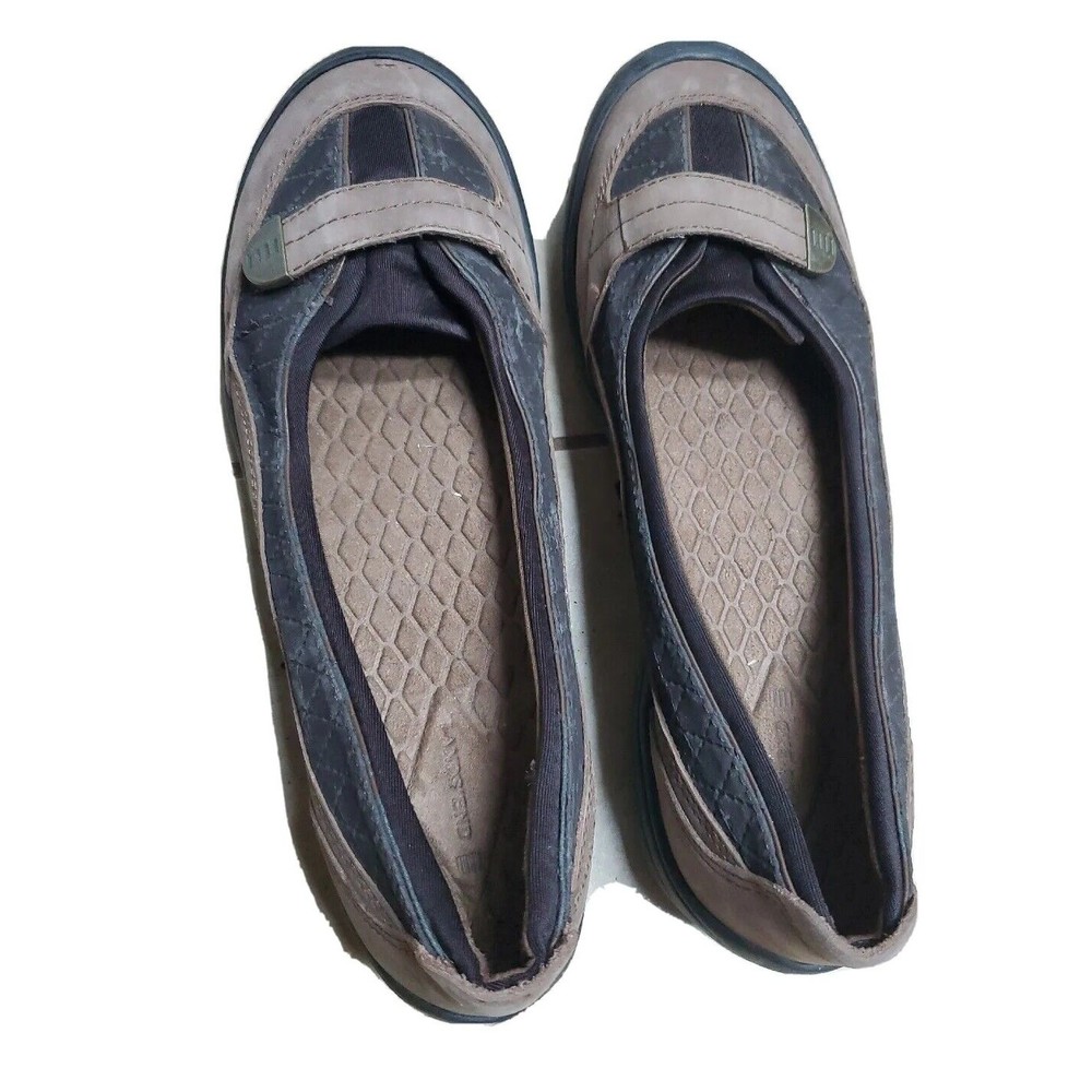 Lands End Women's 8 B Tan Suede Leather Brown Ballet Flats Shoes - Picture 3 of 6